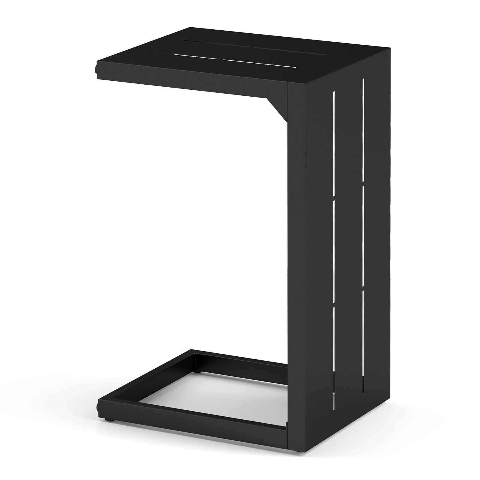 C-Shaped End Table Convertible Coffee Table with Adjustable Foot Pads, Black Patio Coffee Tables at Gallery Canada