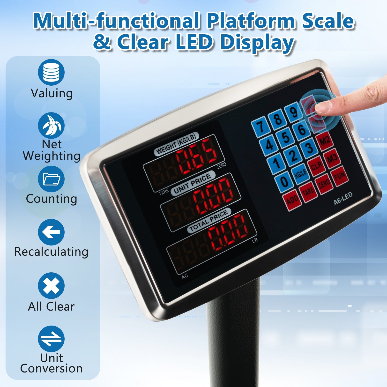 Computing Digital Platform Scale with Price Calculator, Silver Kitchen Tools at Gallery Canada