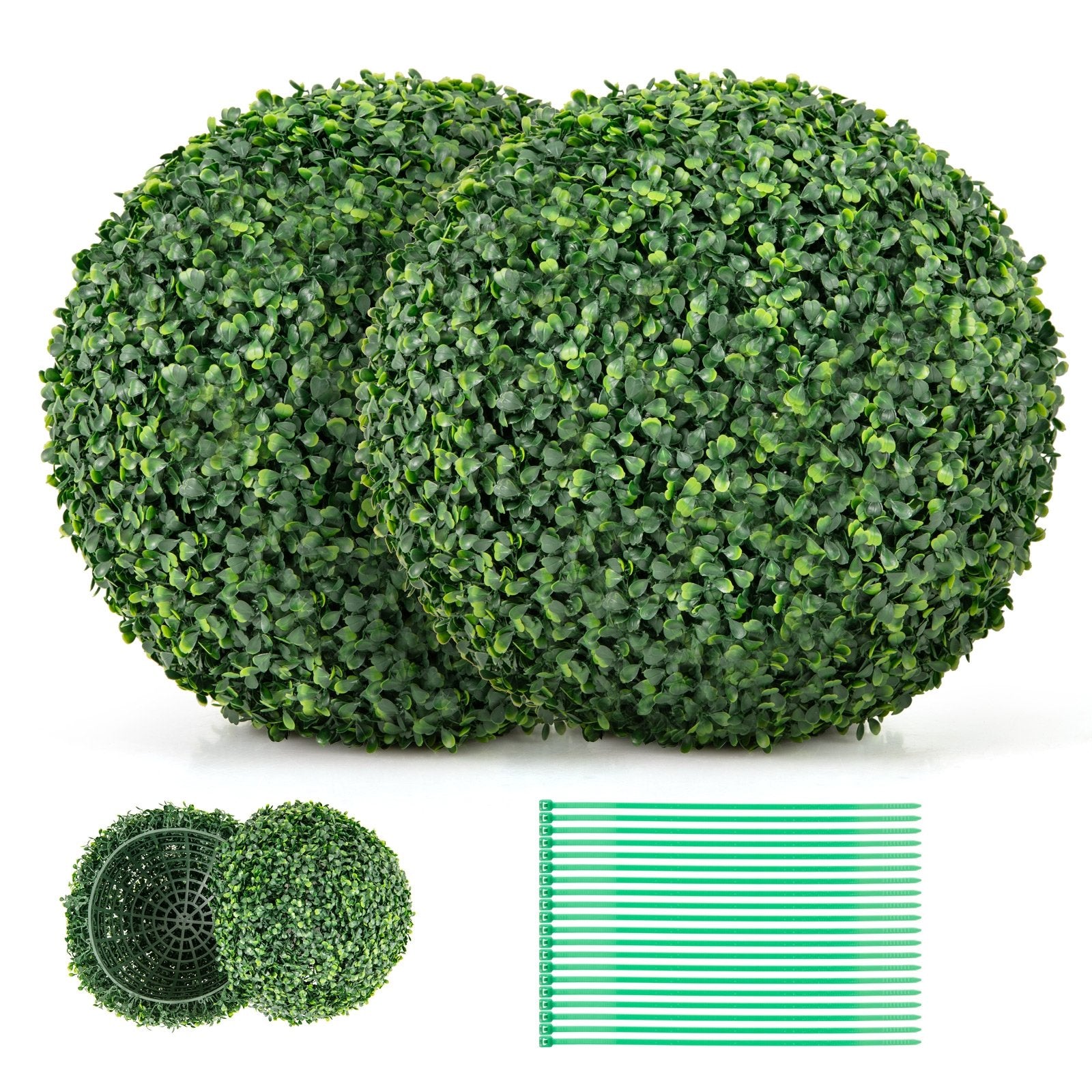 2 Pieces 16/20 Inches Artificial Plant Boxwood Topiary Ball for Patio Garden Front Door Balcony Backyard-S Faux Plants Green at Gallery Canada