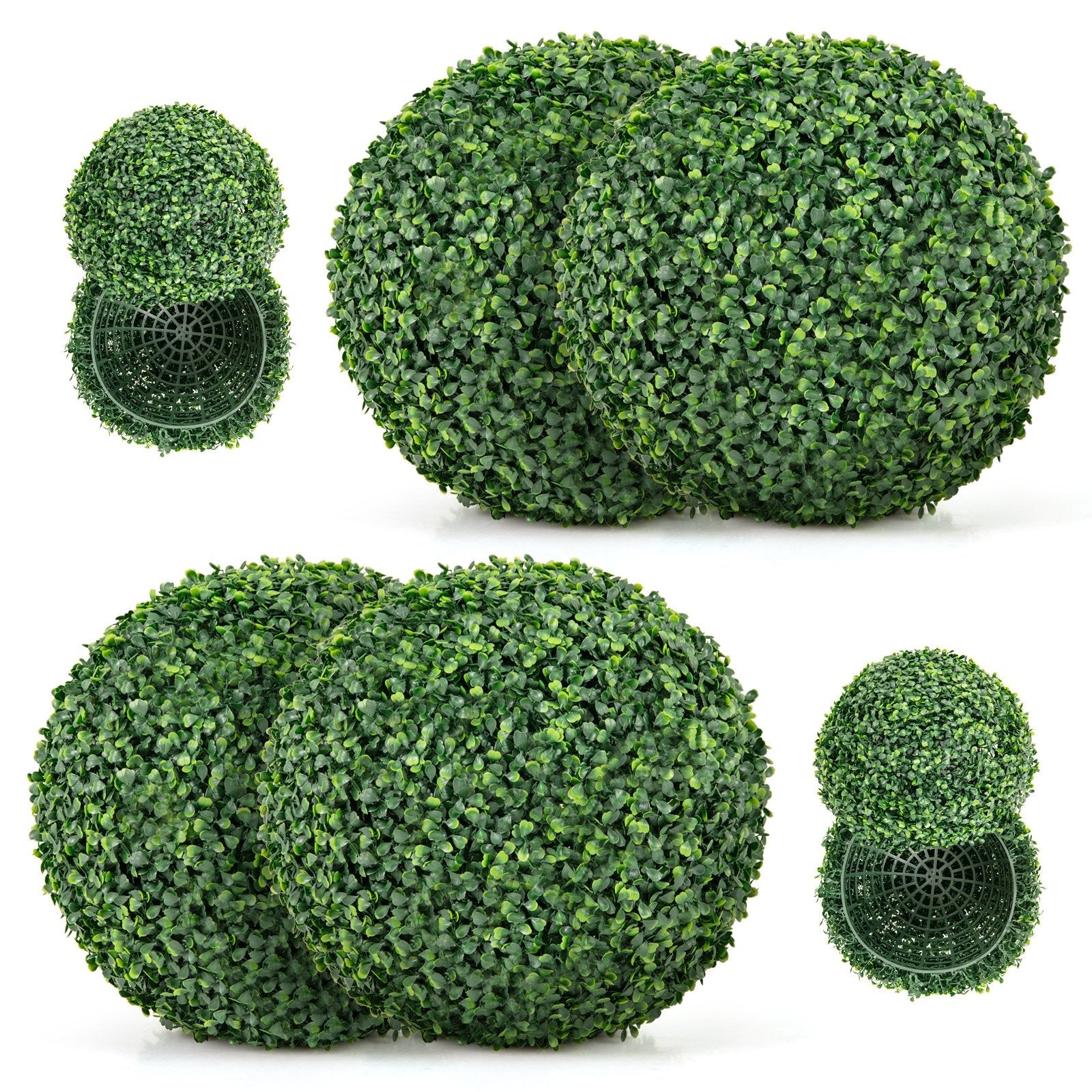 2 Pieces 16/20 Inches Artificial Plant Boxwood Topiary Ball for Patio Garden Front Door Balcony Backyard-S Faux Plants at Gallery Canada