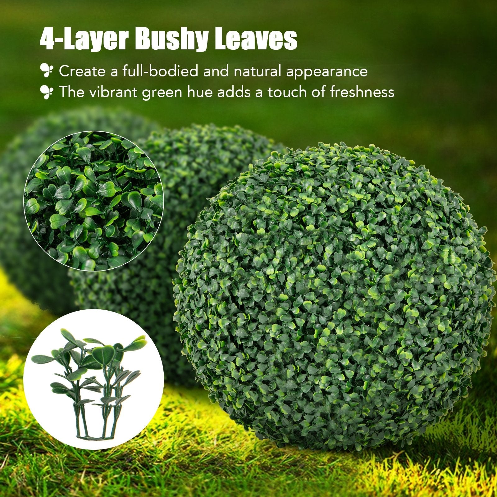 2 Pieces 16/20 Inches Artificial Plant Boxwood Topiary Ball for Patio Garden Front Door Balcony Backyard-S Faux Plants at Gallery Canada