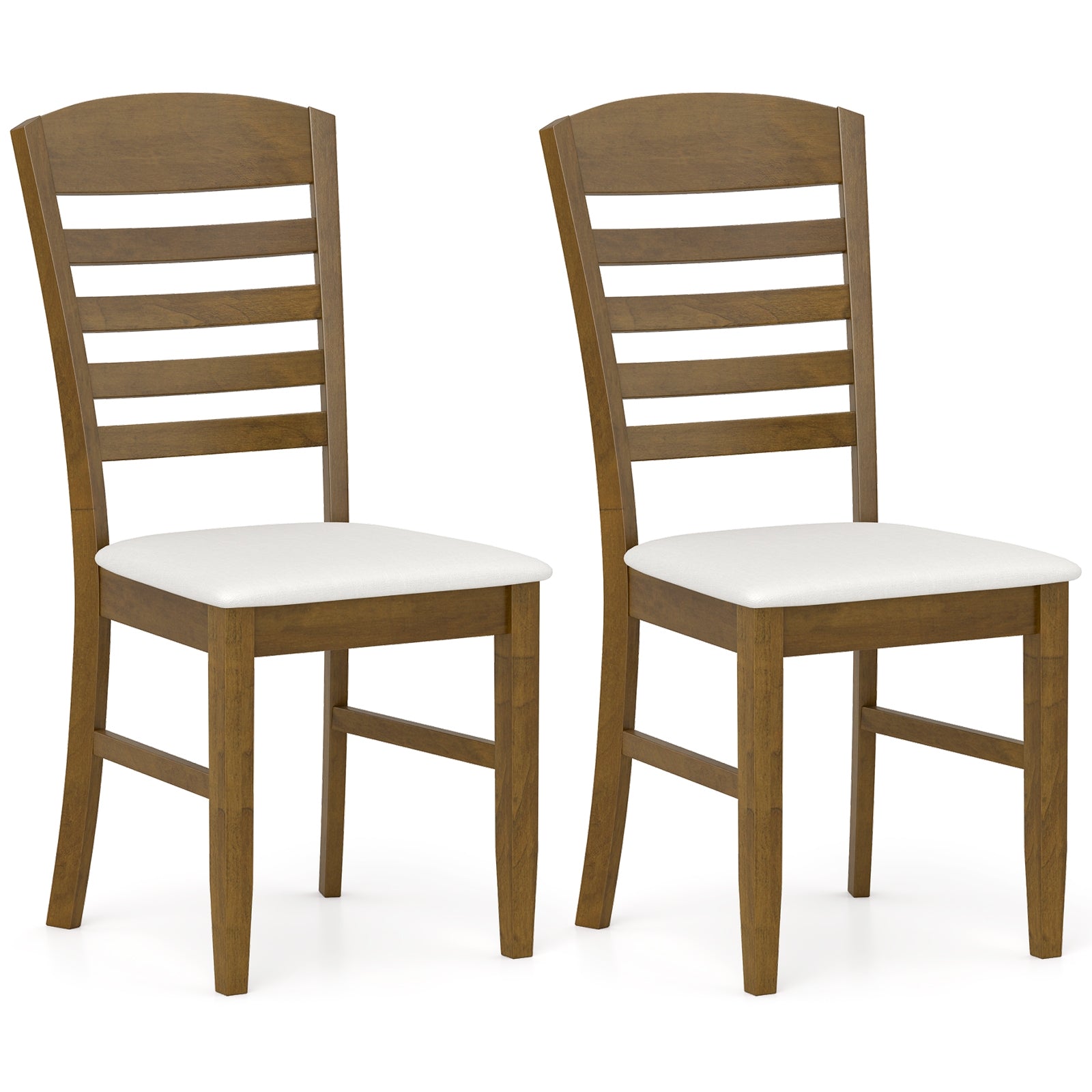 Dining Chairs Set of 2 with Rubber Wood Frame and Padded Seat, Walnut Dining Chairs Walnut at Gallery Canada