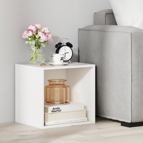 Cube Storage Organizer Stackable Open Book Shelf Wooden Display Shelving Unit, White