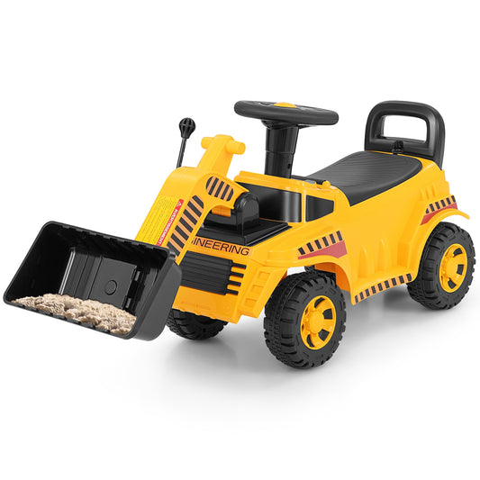 Excavator Digger Toy with Adjustable Bucket, Yellow Push & Pedal Ride On Toys Yellow at Gallery Canada