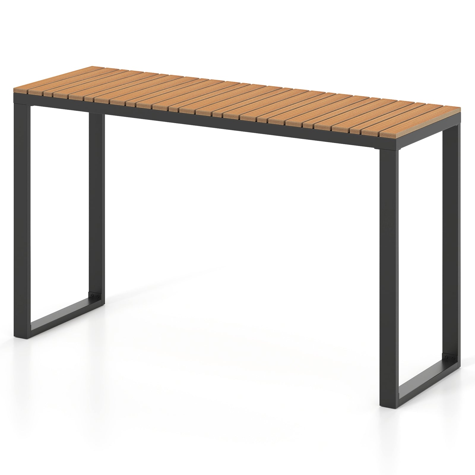 Outdoor Rectangle Console Table with Long-Lasting WPC Tabletop Patio Dining Tables Brown, Black at Gallery Canada