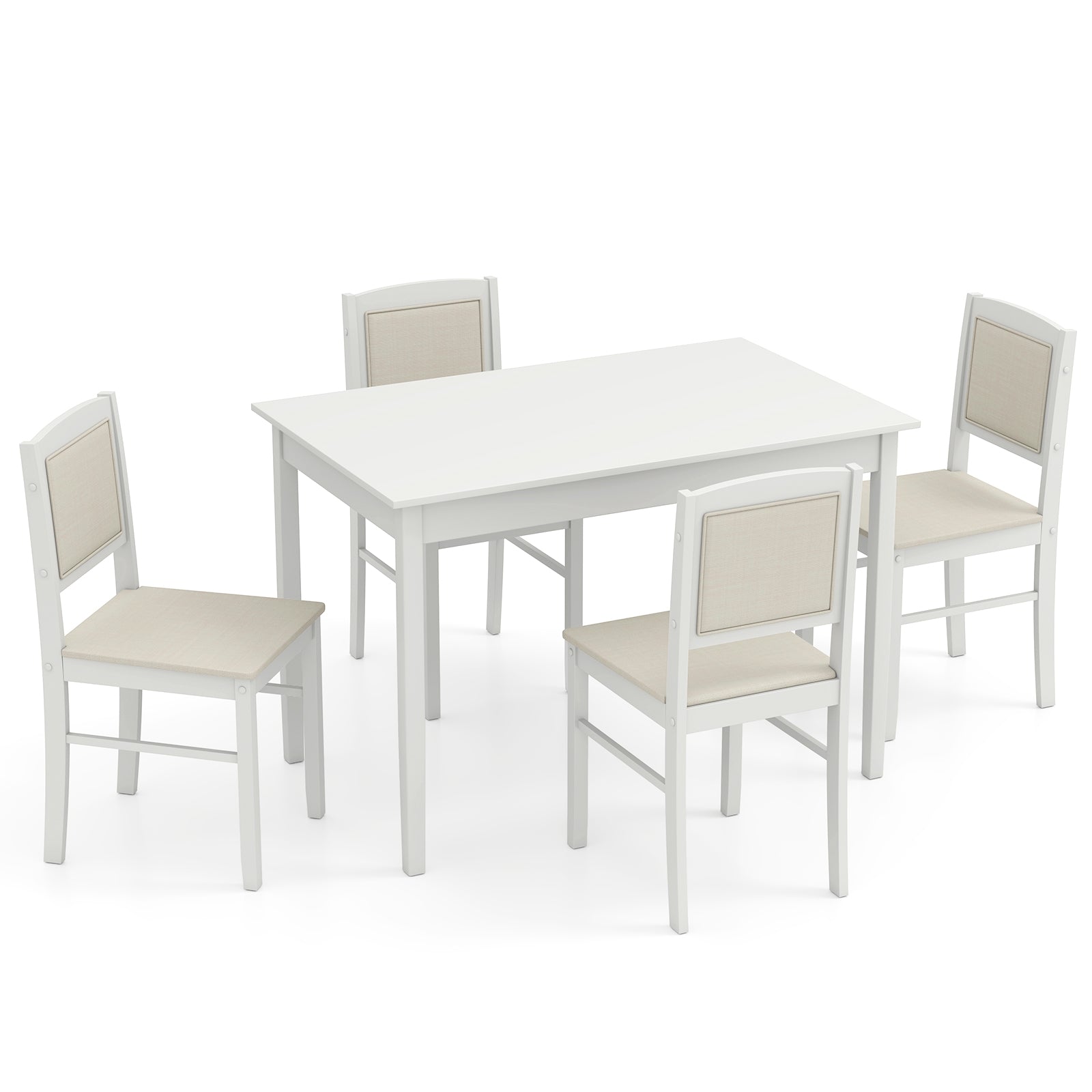 5-Piece Dining Set for 4 with Rubber Wood Legs for Small Dining Room, Beige Dining Room Sets at Gallery Canada