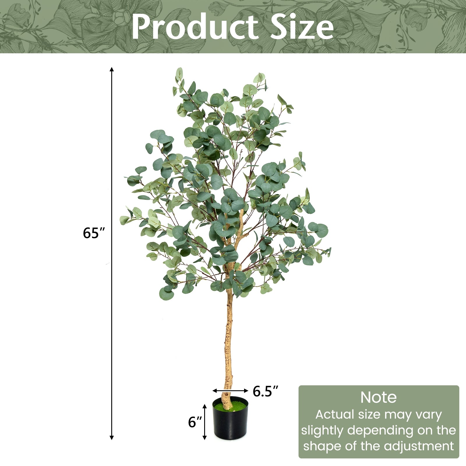 5.5 Feet Artificial Eucalyptus Tree with 517 Silver Dollar Leaves-2 Peice Faux Plants at Gallery Canada
