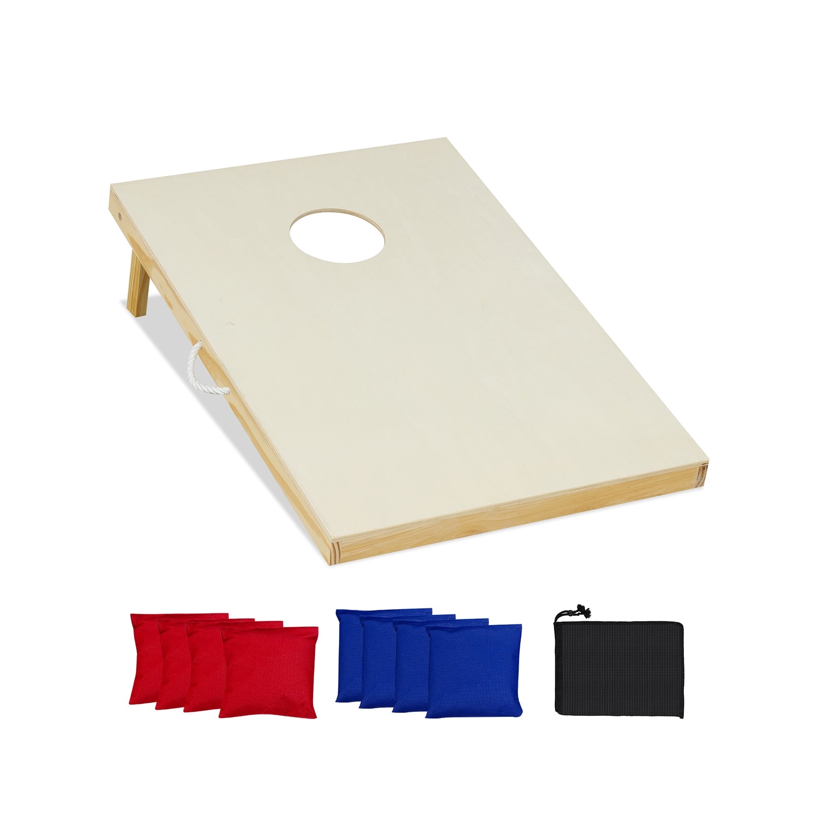 Solid Wood Cornhole Board Set Portable Corn Hole Game Board Includes 8 Bean Bags-S, Natural Sandboxes Natural at Gallery Canada
