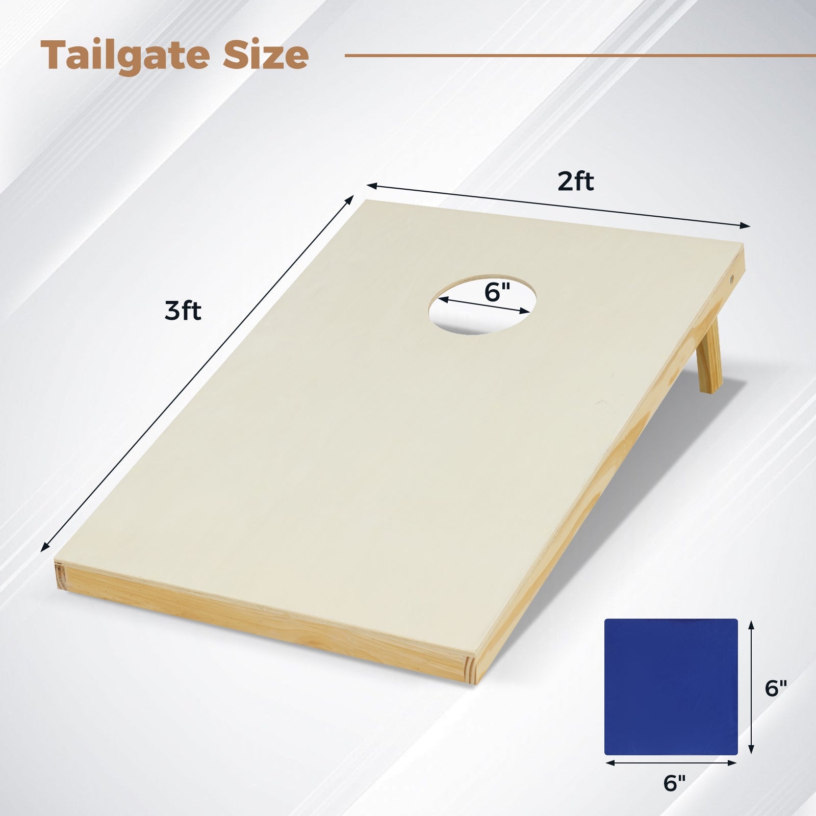 Solid Wood Cornhole Board Set Portable Corn Hole Game Board Includes 8 Bean Bags-S, Natural Sandboxes at Gallery Canada