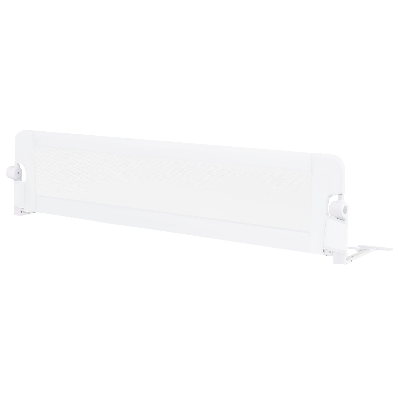 71-Inch Foldable Bed Rail Swing Down Baby Bed Guard Rail with Adjustable Safety Strap, White Bed Rails White at Gallery Canada
