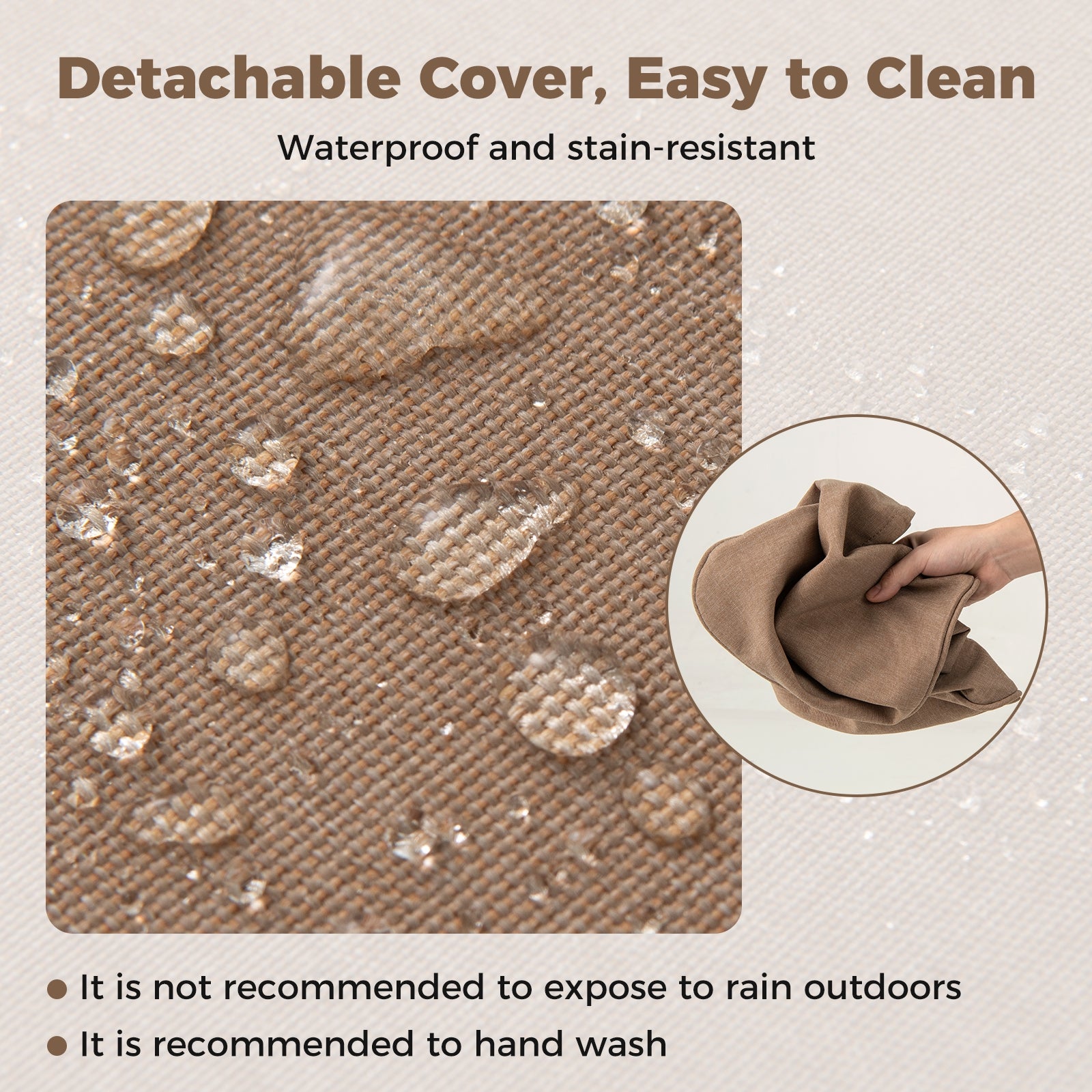 Set of 4 Outdoor Patio Cushion Set with Removable Covers, Brown Outdoor Furniture Accessories at Gallery Canada