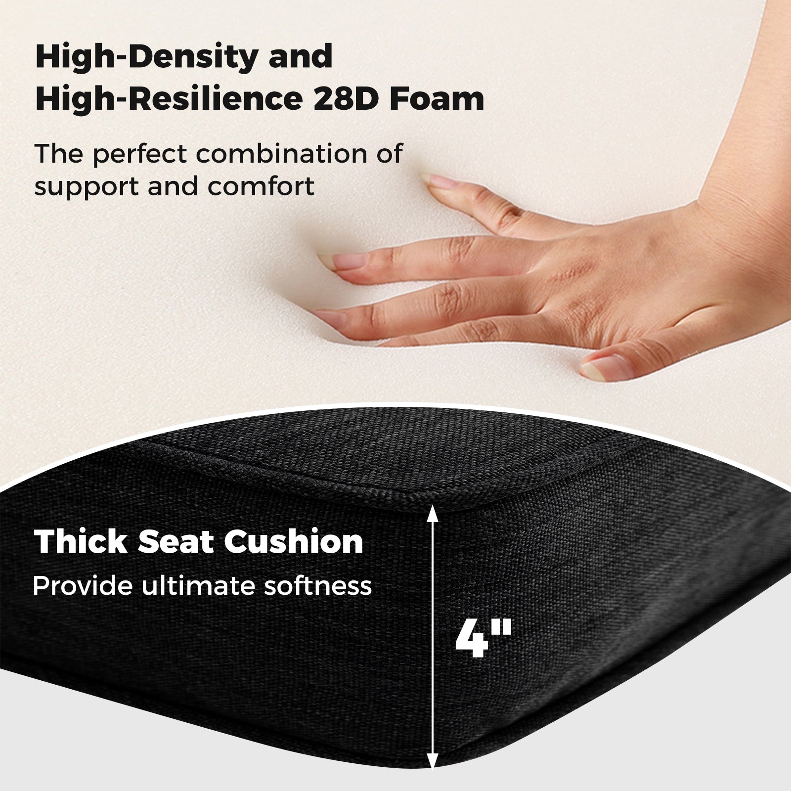 Set of 4 Outdoor Patio Cushion Set with Removable Covers, Black Outdoor Furniture Accessories at Gallery Canada