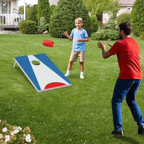 3 x 2FT Cornhole Board Set  Portable Cornhole Board with Foldable Legs and Side Handle, Blue