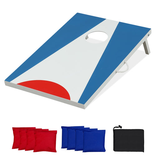 3 x 2FT Cornhole Board Set  Portable Cornhole Board with Foldable Legs and Side Handle, Blue
