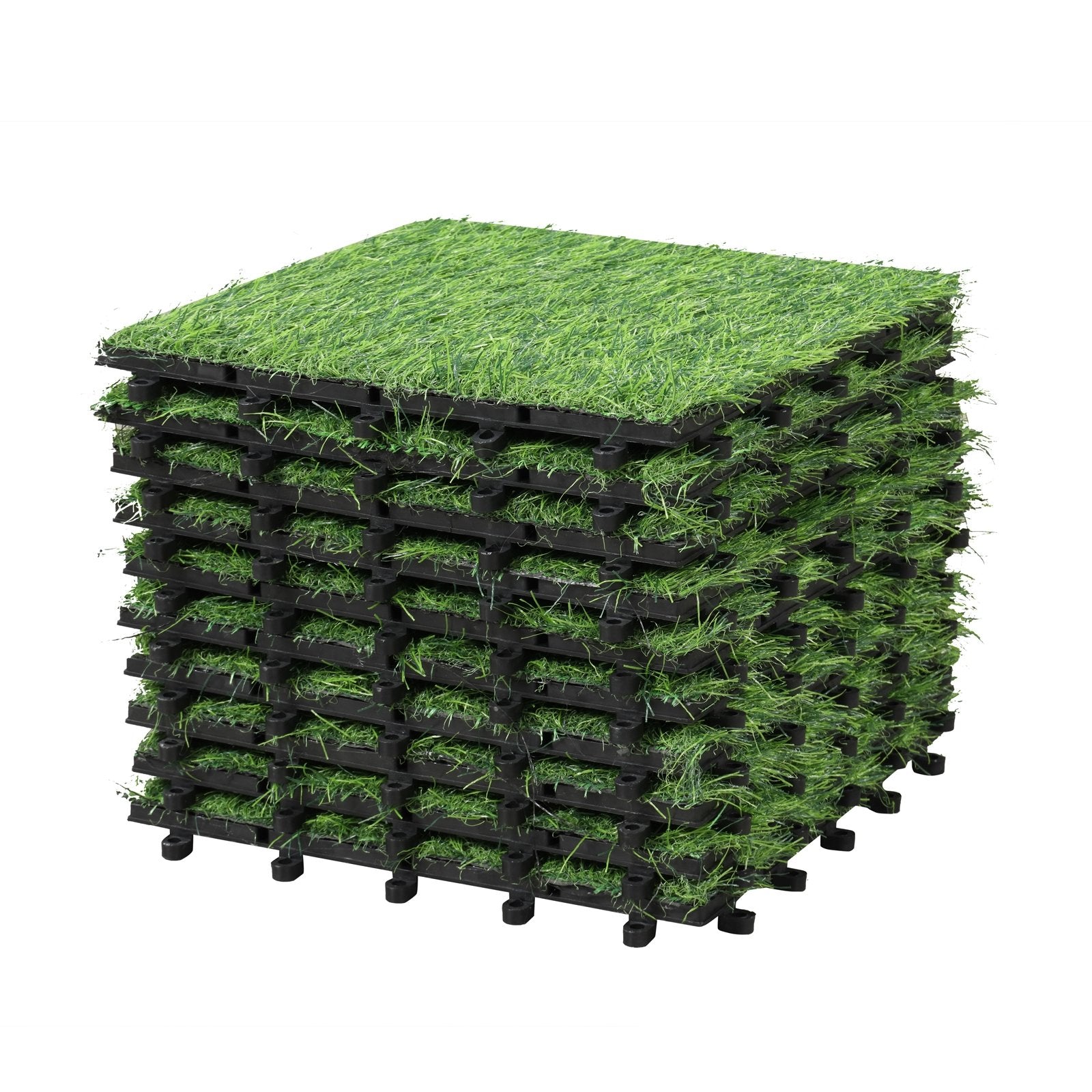 30 PCS Interlocking Artificial Grass Tiles, Green Decorative Fencing & Flooring at Gallery Canada