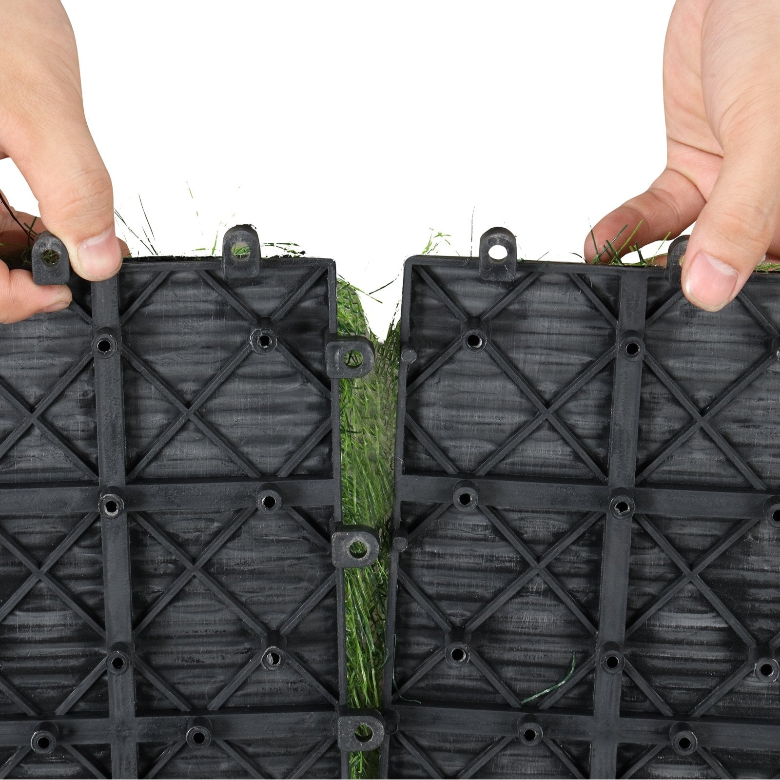 30 PCS Interlocking Artificial Grass Tiles, Green Decorative Fencing & Flooring at Gallery Canada