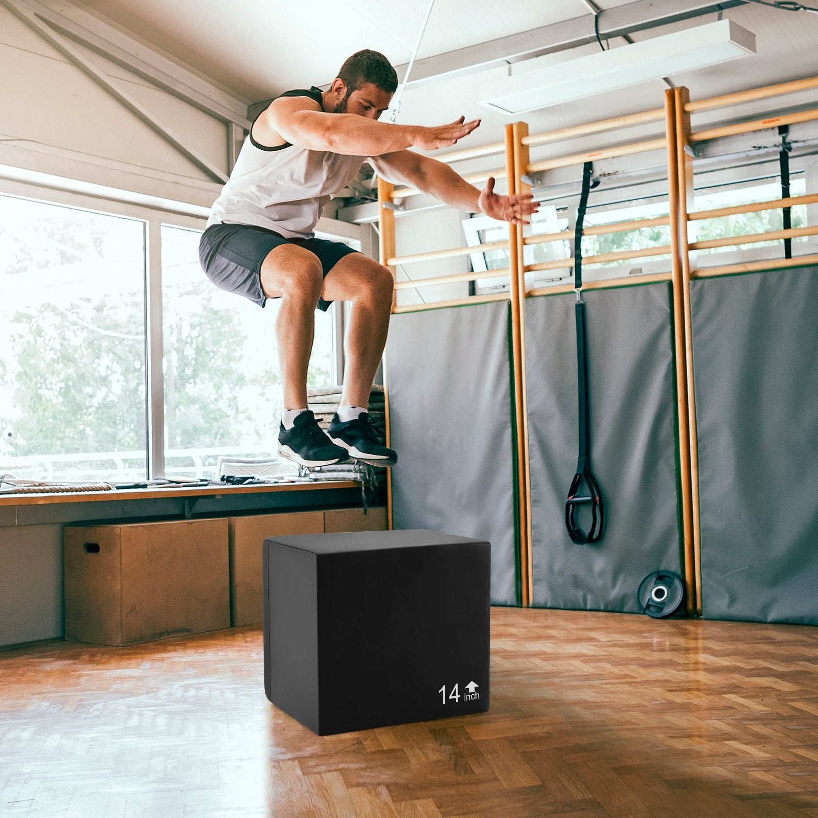 3 In 1 Foam Plyometric Box with 3 Heights and Easy-to-Clean PU Cover-16 Inches Sport Equipments at Gallery Canada