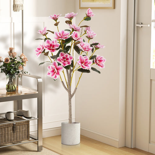 Faux Wedding Flower Plant with Elegant PEVA Leaves and Multi-branch Trunks, Pink