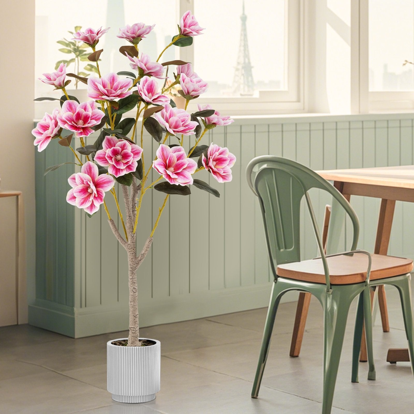 Faux Wedding Flower Plant with Elegant PEVA Leaves and Multi-branch Trunks, Pink Faux Plants at Gallery Canada