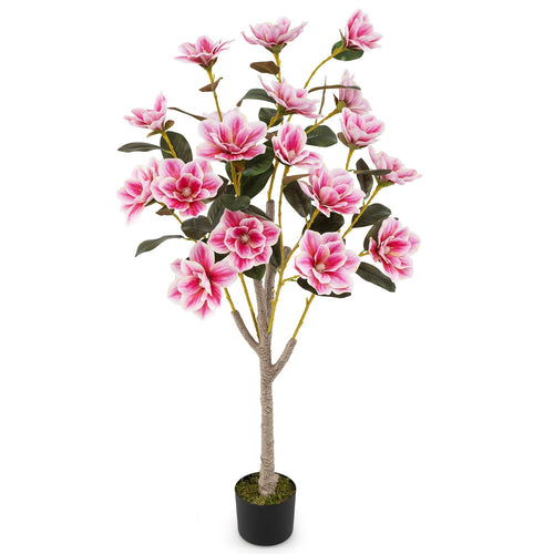 Faux Wedding Flower Plant with Elegant PEVA Leaves and Multi-branch Trunks, Pink