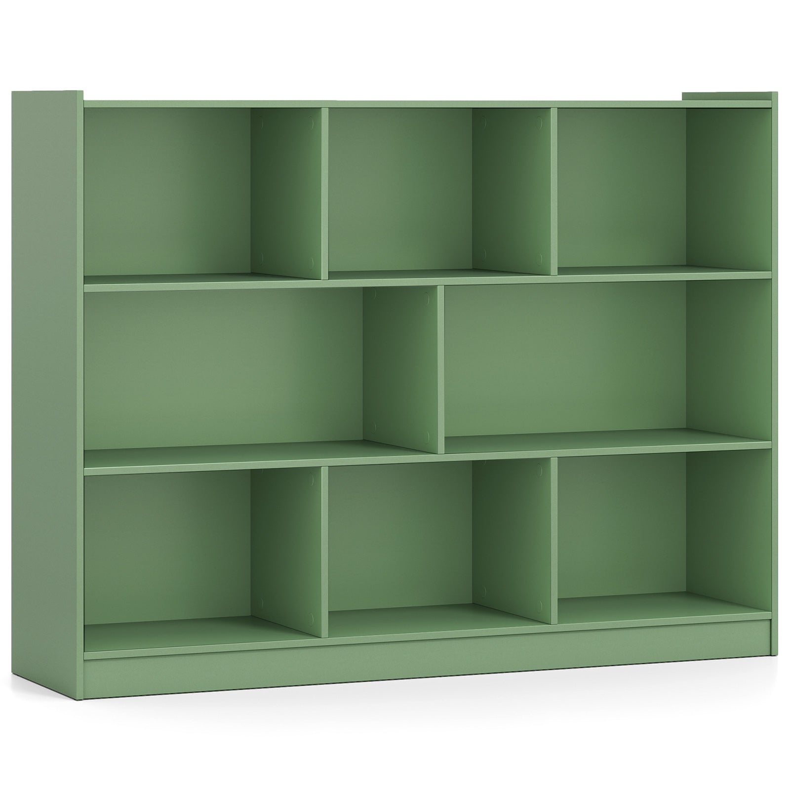 3-Tier Open Bookcase 8-Cube Floor Standing Storage Shelves, Green Bookcases Green at Gallery Canada