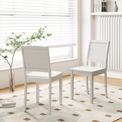 Wood Dining Chair Set of 2 Armless Kitchen Chairs with Rubber Wood Legs, White Dining Chairs   at Gallery Canada