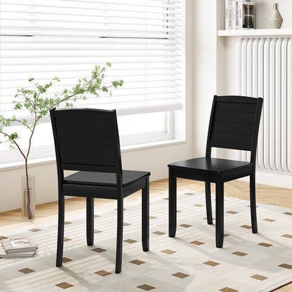 Wood Dining Chair Set of 2 Armless Kitchen Chairs with Rubber Wood Legs, Black Dining Chairs   at Gallery Canada