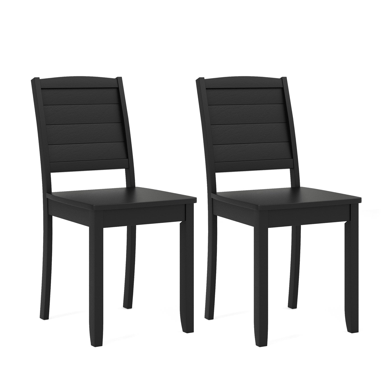 Wood Dining Chair Set of 2 Armless Kitchen Chairs with Rubber Wood Legs, Black Dining Chairs Black  at Gallery Canada