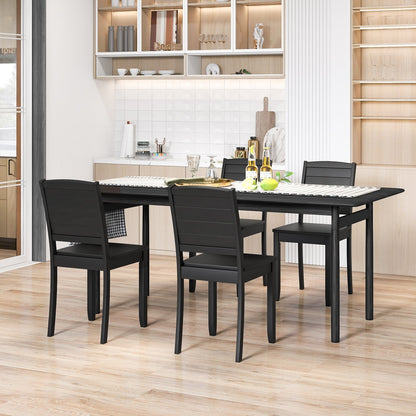 Wood Dining Chair Set of 2 Armless Kitchen Chairs with Rubber Wood Legs, Black Dining Chairs   at Gallery Canada