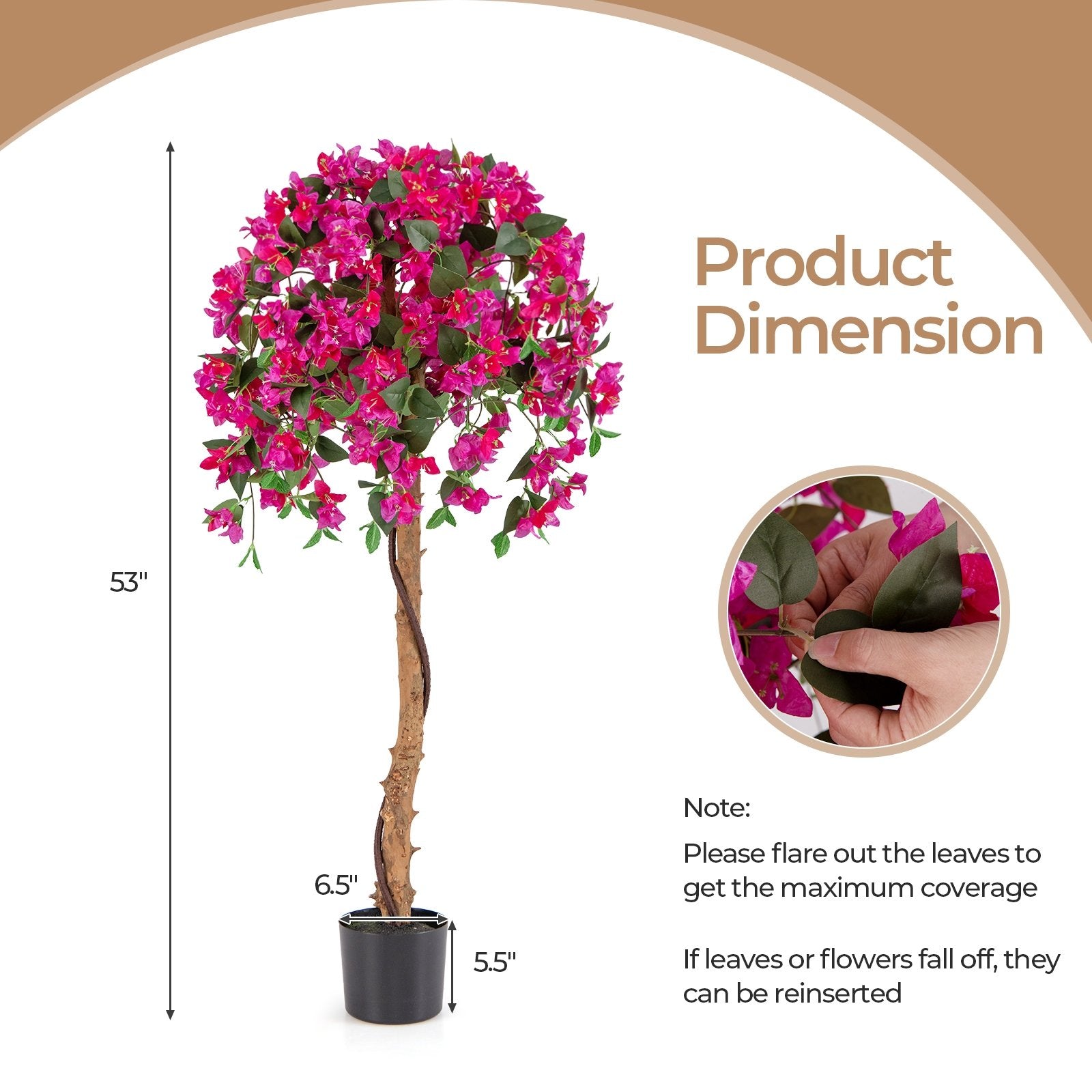 Set of 2 4.5 Feet Artificial Azalea Tree with Cement Pot, Red Faux Plants at Gallery Canada