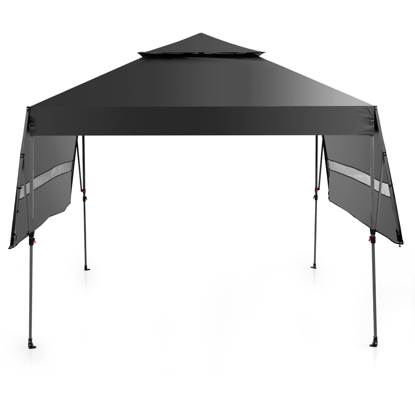 10 x 17.6 Feet Outdoor Instant Pop-up Canopy Tent with Dual Half Awnings, Black Canopies Black at Gallery Canada