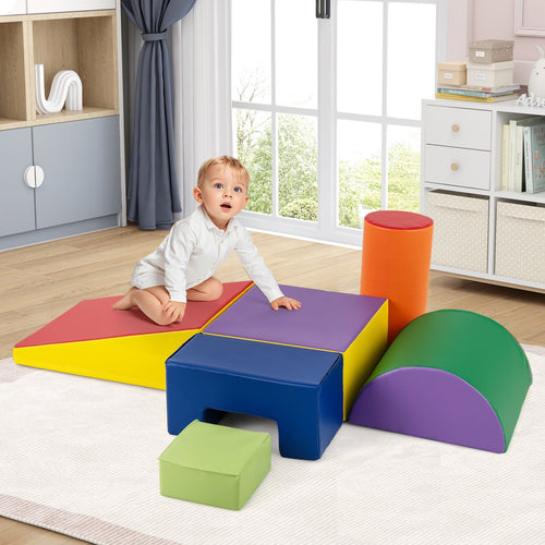 6 Pieces Foam Climbing Blocks Indoor Climb and Crawl Activity Playset with Rectangles, Purple
