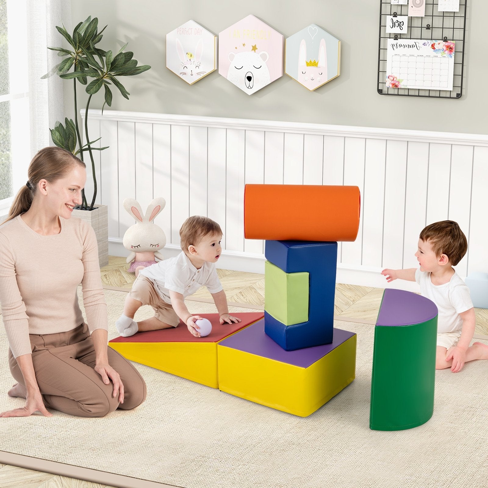 6 Pieces Foam Climbing Blocks Indoor Climb and Crawl Activity Playset with Rectangles, Purple Climbers & Slides at Gallery Canada