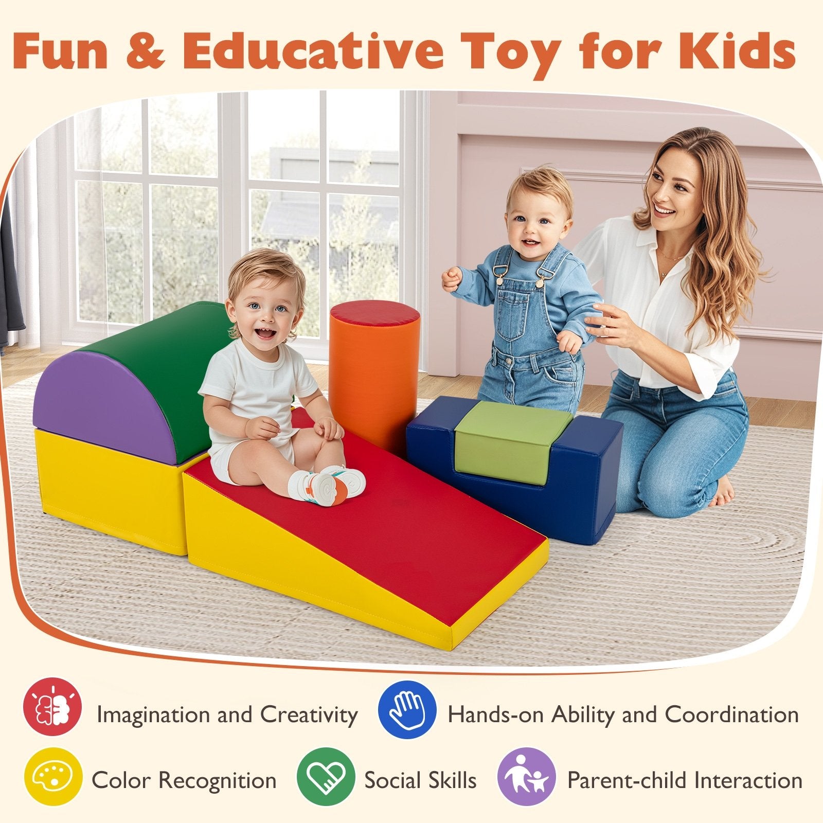 6 Pieces Foam Climbing Blocks Indoor Climb and Crawl Activity Playset with Rectangles, Purple Climbers & Slides at Gallery Canada