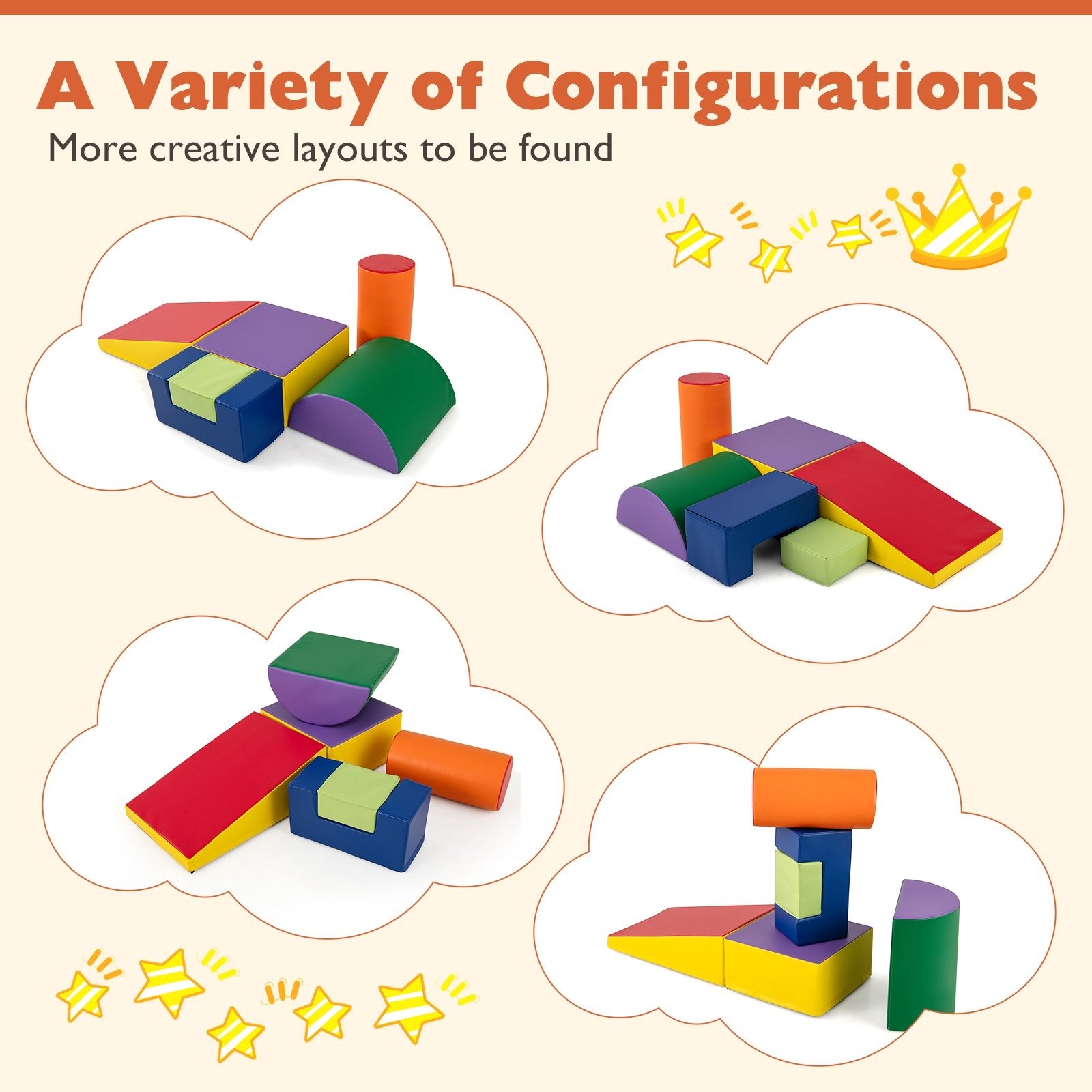 6 Pieces Foam Climbing Blocks Indoor Climb and Crawl Activity Playset with Rectangles, Purple Climbers & Slides at Gallery Canada