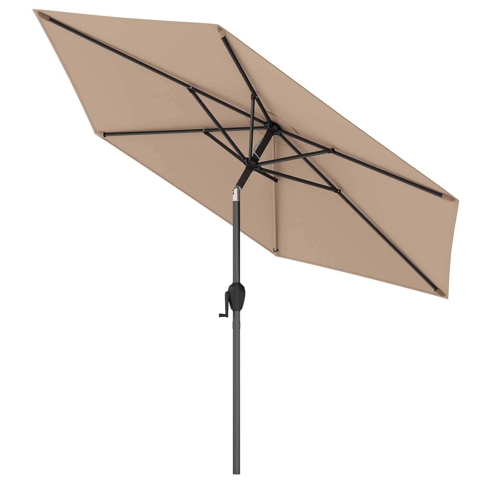7.5 feet Outdoor Patio Heavy Duty Market Umbrella with Push Button Tilt, Tan Outdoor Umbrellas at Gallery Canada