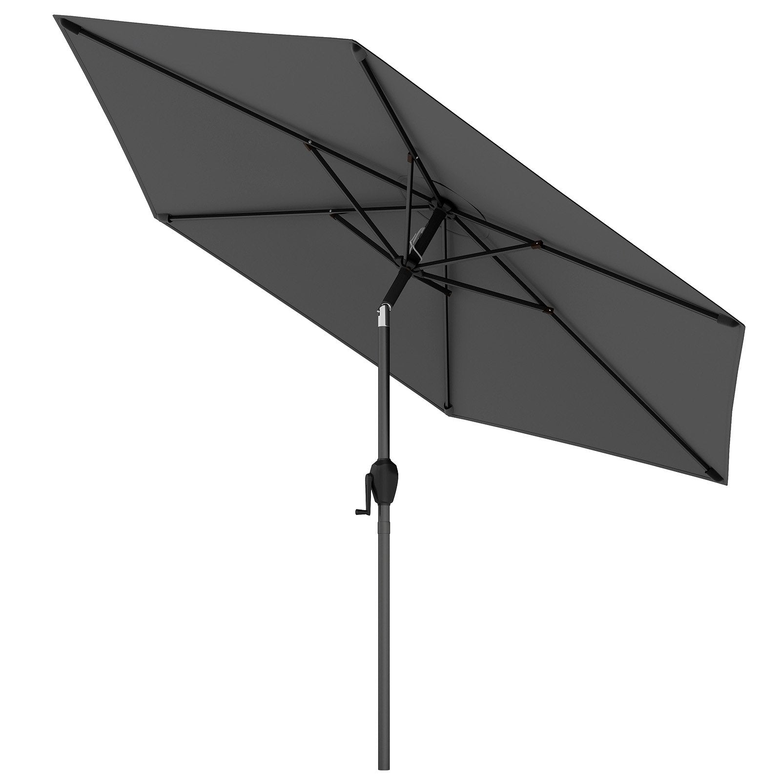 7.5 feet Outdoor Patio Heavy Duty Market Umbrella with Push Button Tilt, Gray Outdoor Umbrellas at Gallery Canada
