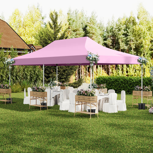 10 x 20 Feet Pop up Canopy with 6 Sidewalls Windows and Carrying Bag, Pink