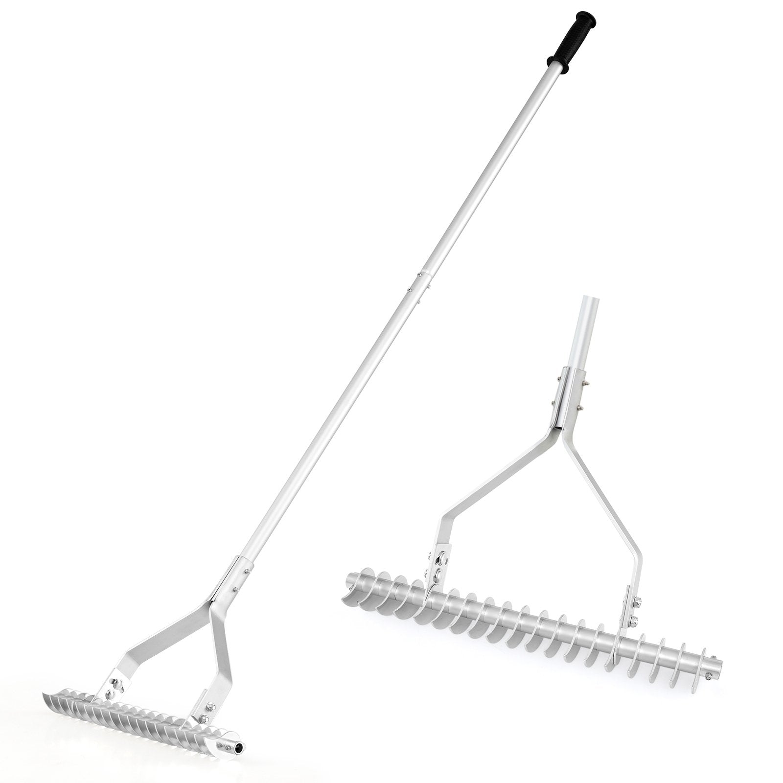 20 Inches Wide Aluminum Lawn Loosening Soil Rake with Long Handle and 19 Curved Tines Lawn Care Tools Options at Gallery Canada