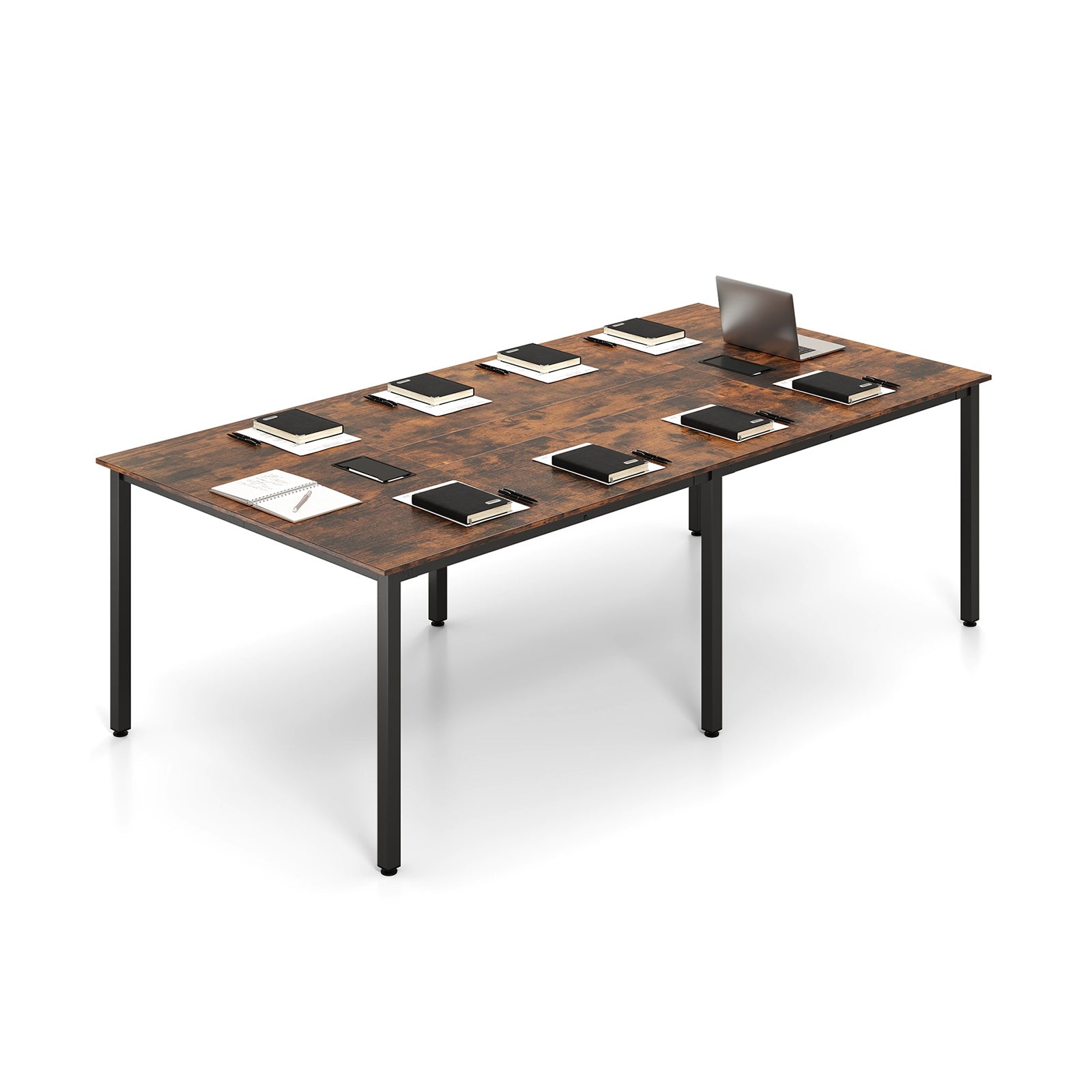 8 FT Conference Room Table Large Meeting Table Seats up to 10 People, Rustic Brown Standing Desks Rustic Brown at Gallery Canada