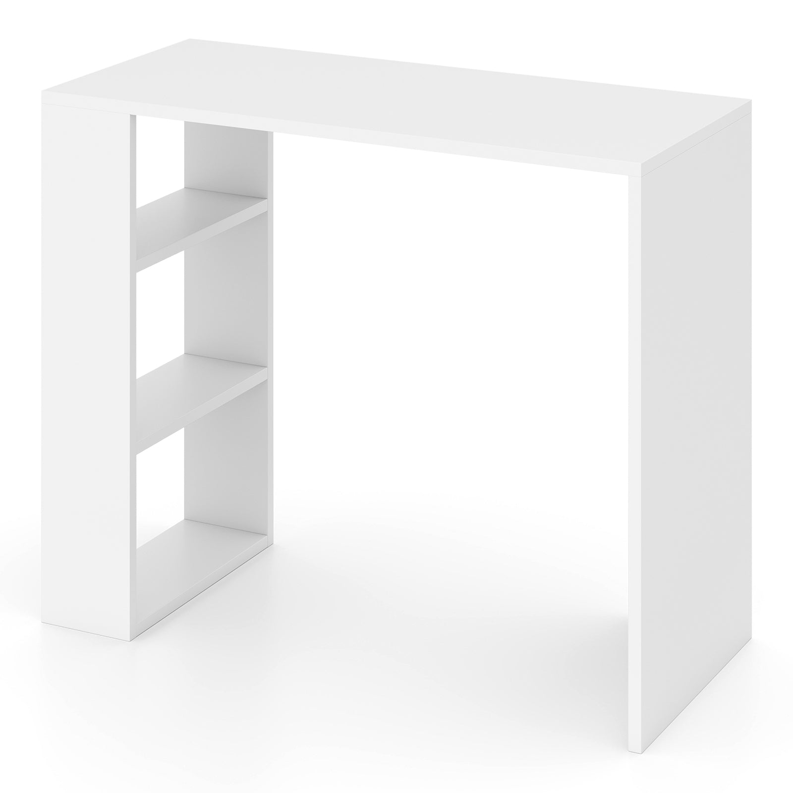 36 Inch White Computer Desk with 3 Open Shelves for Home Office Study, White Writing Desks White at Gallery Canada