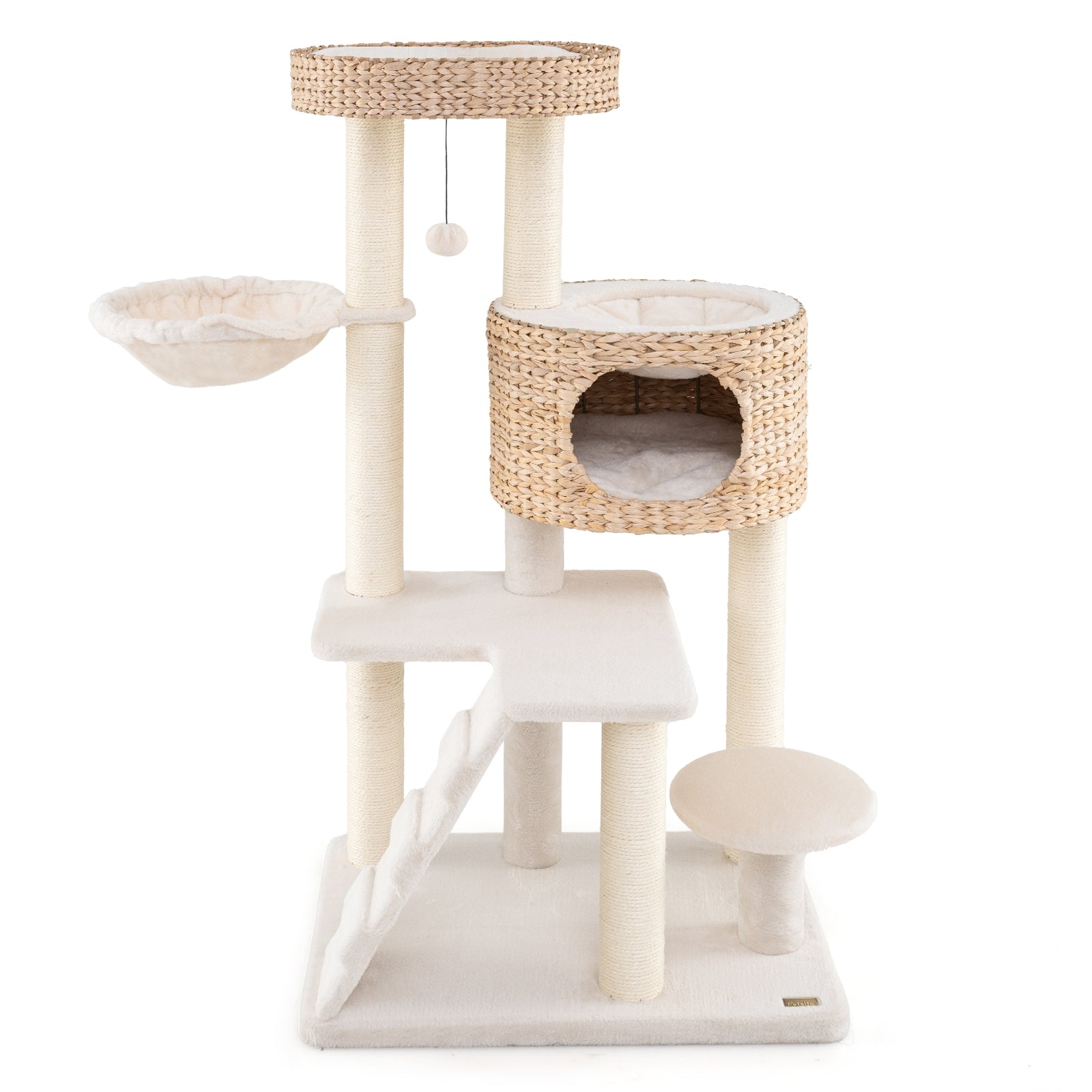 Modern Cat Tree for Indoor Cats with Cattail Fluff Condo and Top Perch, Natural Cat Trees Condos & Scratchers   at Gallery Canada