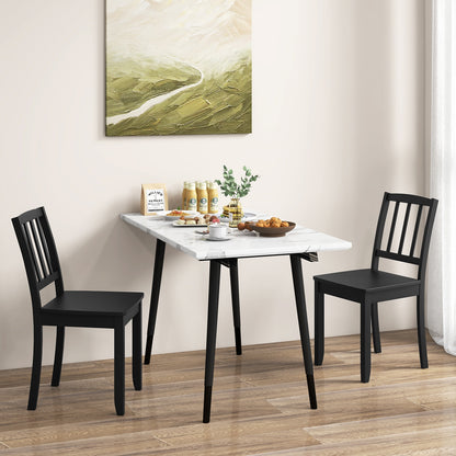 Wood Dining Chair Set of 2 with Rubber Wood Legs, Black Dining Chairs   at Gallery Canada