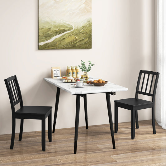 Wood Dining Chair Set of 2 with Rubber Wood Legs, Black Dining Chairs Black  at Gallery Canada