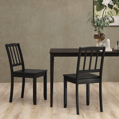 Wood Dining Chair Set of 2 with Rubber Wood Legs, Black Dining Chairs   at Gallery Canada