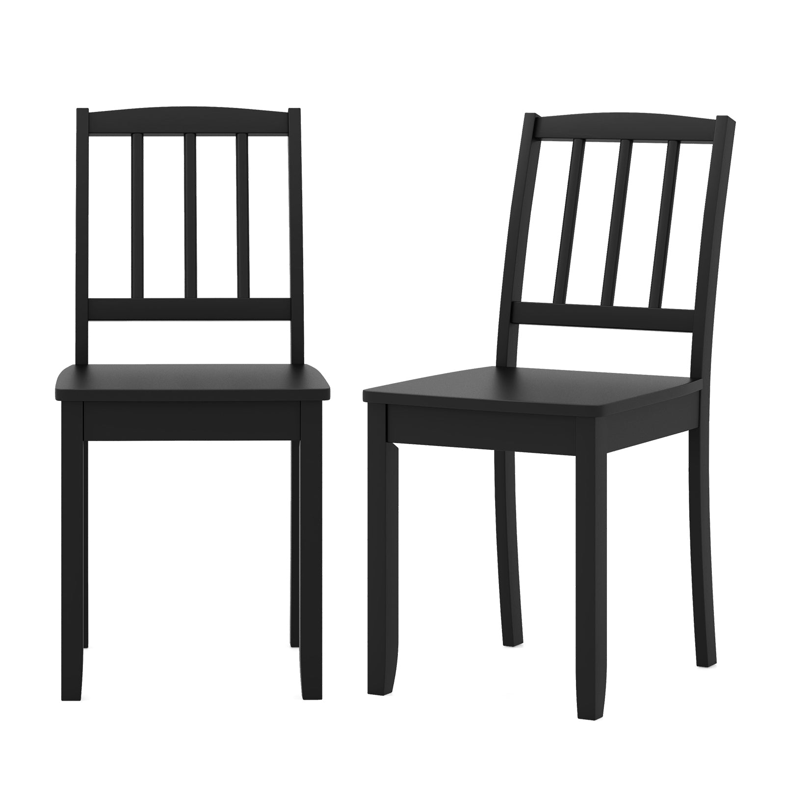 Wood Dining Chair Set of 2 with Rubber Wood Legs, Black Dining Chairs Black  at Gallery Canada