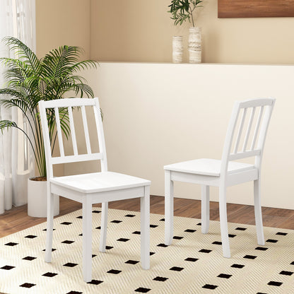 Wood Dining Chair Set of 2 with Rubber Wood Legs, White Dining Chairs   at Gallery Canada