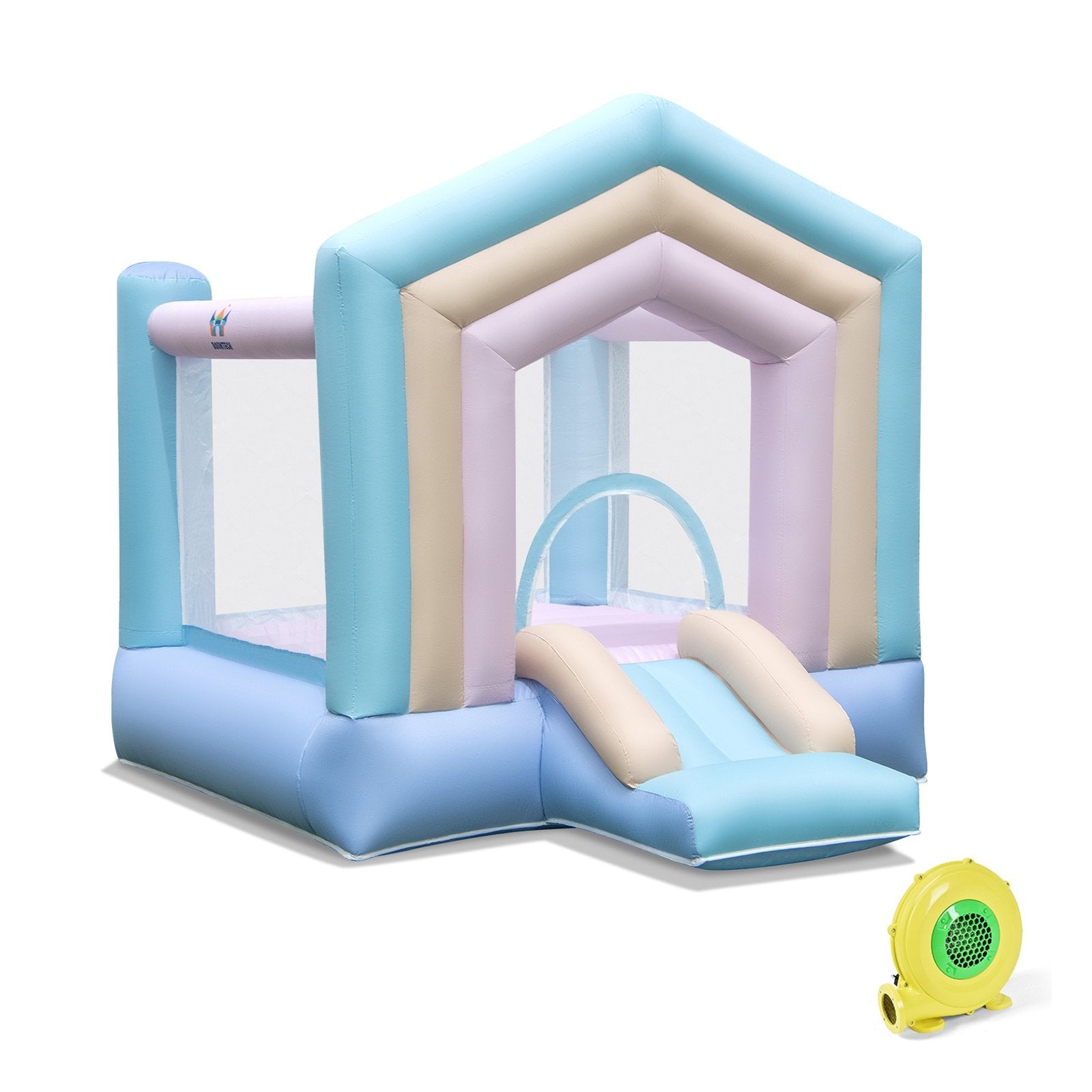 Kids Bounce House with Slide and Basketball Rim Bouncy Castle for Party with 480W Blower, Multicolor Bounce House Multicolor  at Gallery Canada