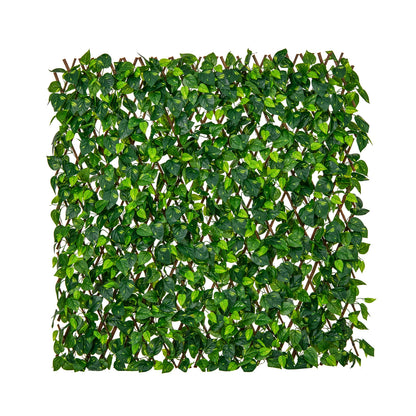 Expandable Fence Privacy Screen Decorative Faux Fencing Panel with Real Willow Frame, Green Decorative Fencing & Flooring   at Gallery Canada