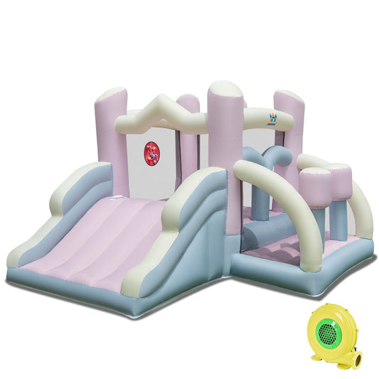 Kids Bounce House with Slide and 2 Boxing Columns Bouncy Castle for Party with 480W Blower, Multicolor Bounce House Multicolor  at Gallery Canada